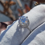 Load image into Gallery viewer, 2.09 D color VVS1 GIA certified Conflict Free Lab Grown diamond engagement ring in 18K Gold