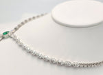 Load image into Gallery viewer, Royal Emerald Necklace in white gold with diamonds