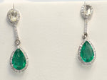 Load image into Gallery viewer, Royal Emerald Necklace in white gold with diamonds