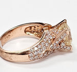 Load image into Gallery viewer, Yellow Sapphire ring with diamonds in 14K Rose gold

