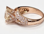 Load image into Gallery viewer, Yellow Sapphire ring with diamonds in 14K Rose gold
