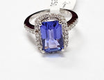 Load image into Gallery viewer, Tanzanite with diamonds ring in 14K White Gold
