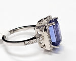 Load image into Gallery viewer, Tanzanite with diamonds ring in 14K White Gold
