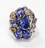 Load image into Gallery viewer, Tanzanite with diamonds ring in 14K White Gold
