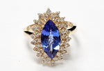 Load image into Gallery viewer, Tanzanite with diamonds ring in 14K White Gold
