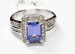 Load image into Gallery viewer, Tanzanite with diamonds ring in 14K White Gold
