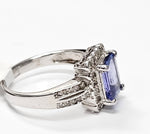 Load image into Gallery viewer, Tanzanite with diamonds ring in 14K White Gold

