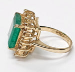 Load image into Gallery viewer, Emerald with diamonds ring in 14K White Gold
