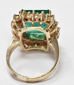 Load image into Gallery viewer, Emerald with diamonds ring in 14K White Gold
