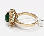 Load image into Gallery viewer, Emerald with diamonds ring in 14K Yellow Gold
