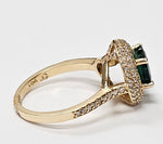 Load image into Gallery viewer, Emerald with diamonds ring in 14K Yellow Gold
