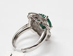 Load image into Gallery viewer, Emerald with diamonds ring in 14K White Gold
