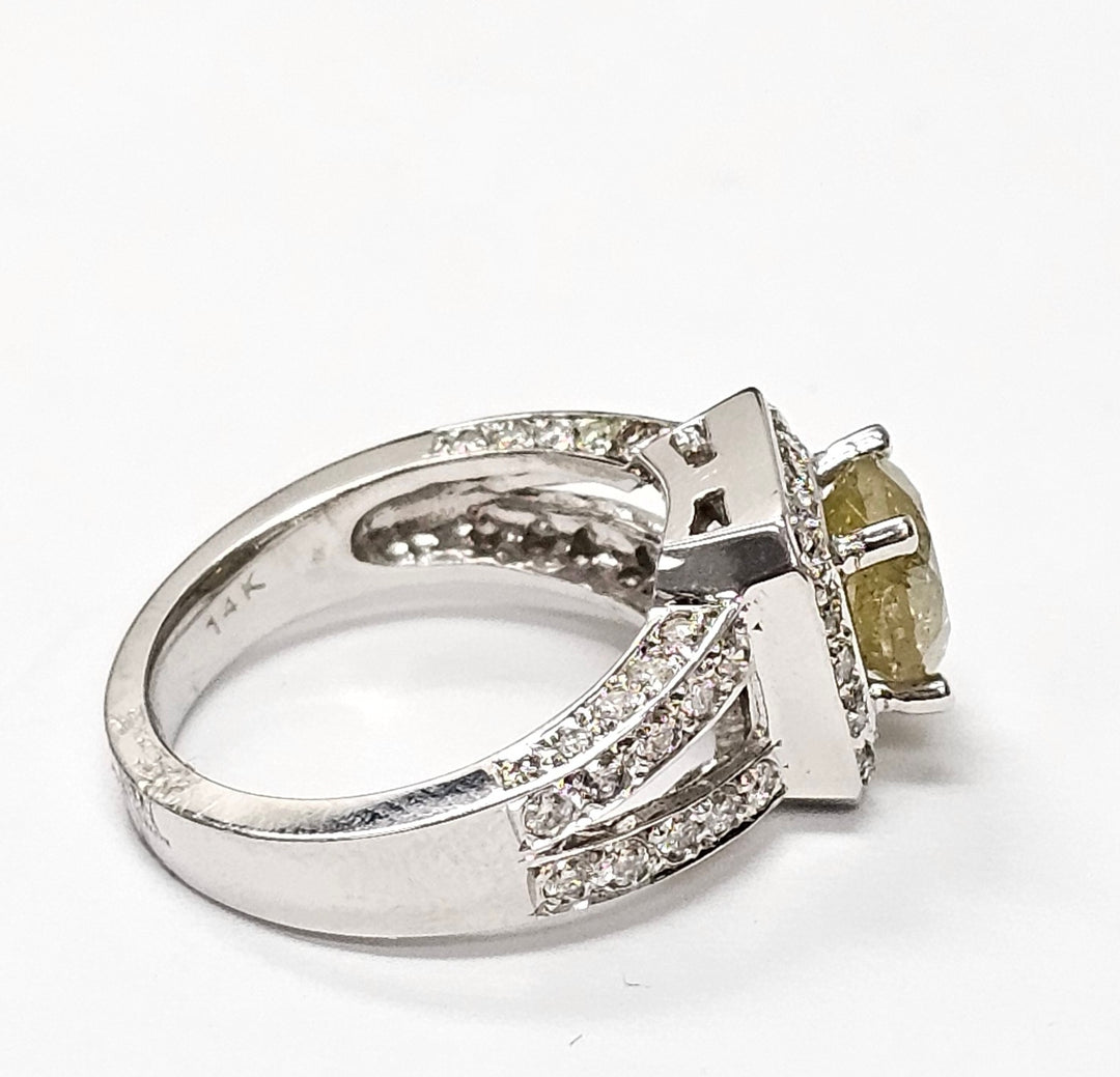 Fancy Color Diamonds in 14K White Gold Ring