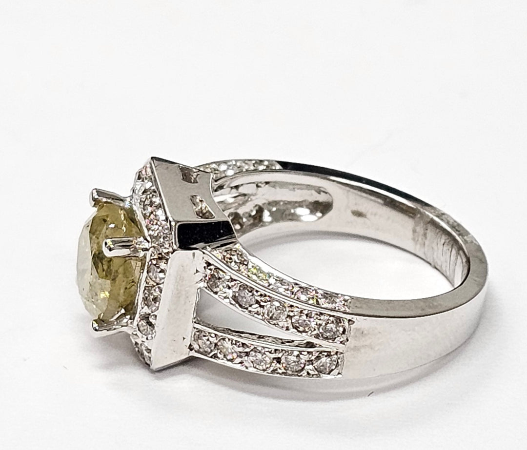 Fancy Color Diamonds in 14K White Gold Ring