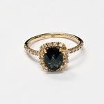 Load image into Gallery viewer, Tourmaline  ring with diamonds in 14K yellow gold
