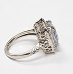 Load image into Gallery viewer, Aquamarine ring with diamonds in 14K white gold
