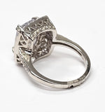 Load image into Gallery viewer, Aquamarine ring with diamonds in 14K white gold
