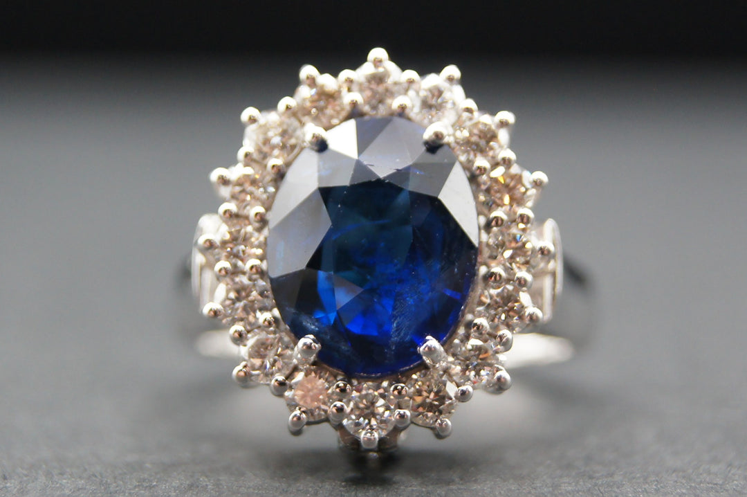 4.45 Ct. Blue Sapphire Ring & Pendant