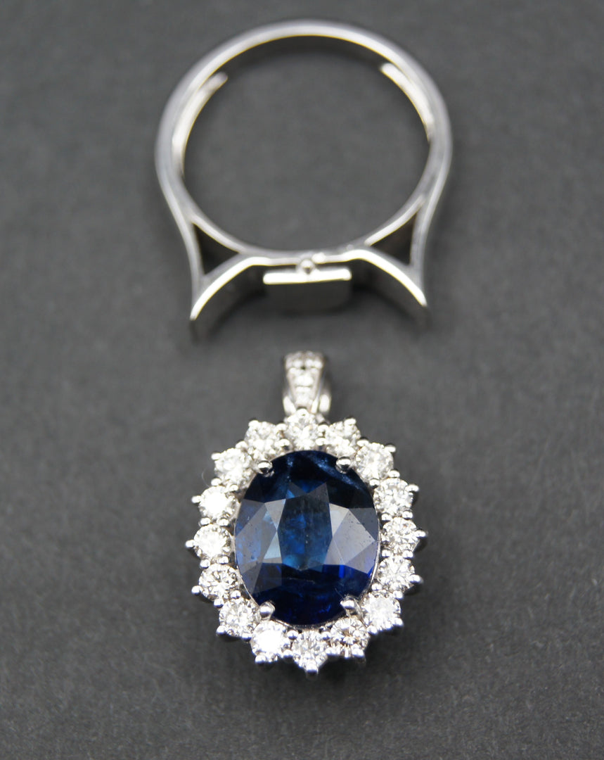 4.45 Ct. Blue Sapphire Ring & Pendant