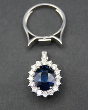 4.45 Ct. Blue Sapphire Ring & Pendant